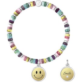 Bracciale Kidult in acciaio e pietre multicolor Symbol Smile 732010 [a8089389]