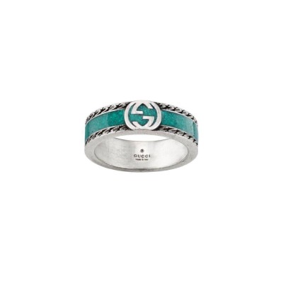 Anello Gucci Interlocking silver & turquoise YBC645573 [20c134f6]