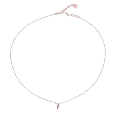 Girocollo Rue des mille con iniziali in argento rosato e zirconi GRZ-011 INIZ [f018eb9f]