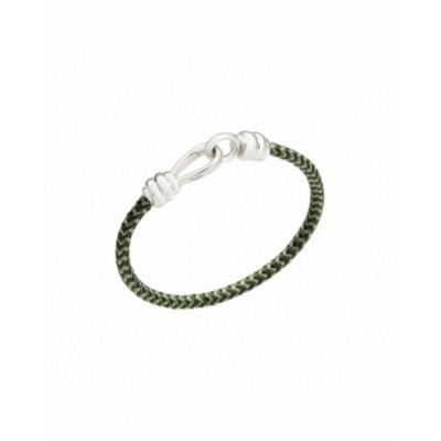 Bracciale Nodo in Argento e Cordino Verde [beaffb94]