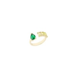 ANELLO BAGUETTE GIALLE E GOCCIA VERDE AN0093GGV [ad011e60]