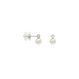 Orecchini Lobo Bon Ton Oro Bianco Perla D'Acqua Dolce Cubic Zirconia Stroili [030a5b6e]