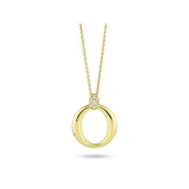 Collana placcata oro giallo con pendente circolare e contromaglia pavettata Boccadamo GR898D [86826e9e]