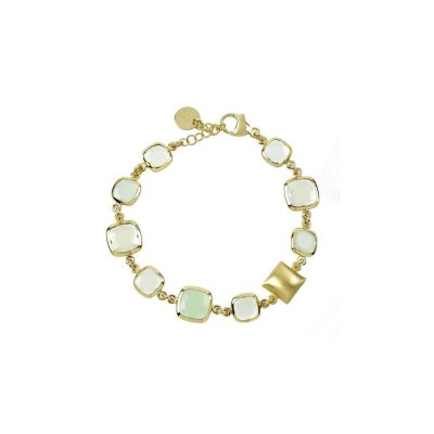 Bracciale Aquacaramelle con paste vitree verdi taglio antico Aqua Forte [f038805d]