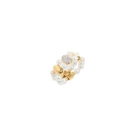 Anello elastico tripla ellissi perla Rue des Mille [1f06d16c]